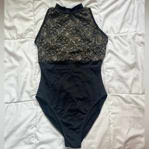 Black Lace Natalie Couture Leotard